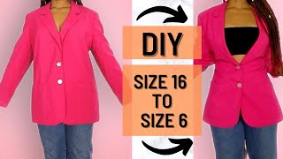 2 DIY NO SEW BLAZER ALTERATIONS  5 MIN REVERSIBLE CLOTHING HACKS [upl. by Maisel4]