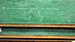 Electromagnetism and Optics  Lecture 1 Maxwells Equations [upl. by Guthrey]