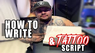 How to do Script amp Calligraphy for Tattoos [upl. by Edbert]