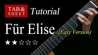 Für Elise Easy Version  Guitar Lesson  TAB [upl. by Bishop]