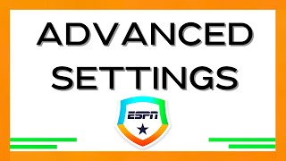 Advanced Settings ESPN Fantasy [upl. by Evante405]