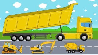 Yellow Construction Machinery Like Excavator Mixer amp Dump Truck  Tracked Vehicles  Bajka [upl. by Carlee]