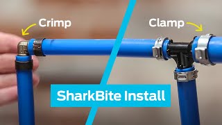 How to Install SharkBite PEX Crimp and Clamp Fittings [upl. by Kuster]