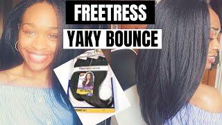 Installing Freetress PreLoop Yaky Bounce 3X Straight Crochet Hair  Review [upl. by Enibas]