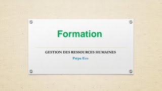 Gestion des Ressources humaines  La formation [upl. by Hoffert]