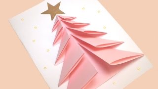 DIY CHRISTMAS TREE CARD  Greeting card [upl. by Almap401]