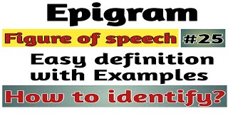 Epigram  figure of speech [upl. by Dickinson]