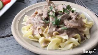 How to Make Rich and Creamy Beef Stroganoff  Beef Recipes  Allrecipescom [upl. by Einahpats]