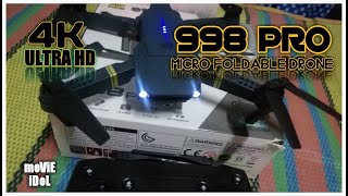 2021 4K ULTRA HD  998 PRO Micro Foldable Drone Set  Unboxing [upl. by Arias570]