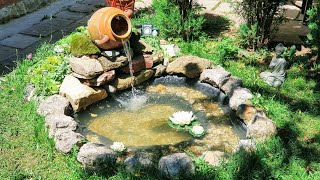 DIY Small Garden Pond with Waterfall amp Rock Garden [upl. by Lazare]