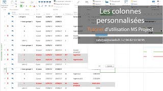 Tuto 12 les colonnes personnalisées sous MS Project [upl. by Nohtahoj]