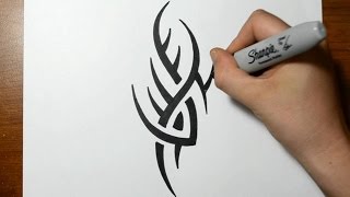 How to Draw a Simple Spiky Tribal Tattoo Design [upl. by Everrs]