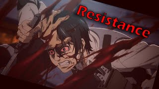 Annie Reiner Mikasa Vs Yeagerists AMV Attack on Titan  Resistance [upl. by Ainahtan]