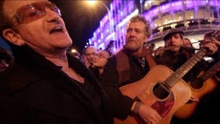 The Greatest Busk on Grafton Street  Bono and Glen Hansard busking with friends [upl. by Sitsuj]