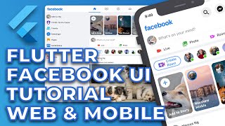 Flutter Facebook Clone Responsive UI Tutorial  Web and Mobile [upl. by Bergmann]