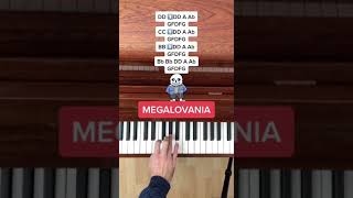 Undertale  Megalovania EASY Piano Tutorial with Letter Notes Shorts [upl. by Ymmat491]