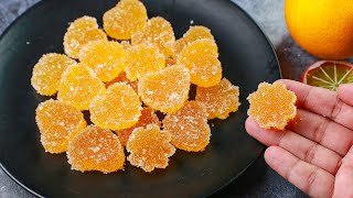 Orange Gummy Candy  Orange Jujubes Recipe  Jello Candy Recipe  Yummy [upl. by Nylorac]