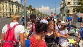 Barcelona’s La Rambla COMPLETE WALK from Catalonia Square to the Port [upl. by Halladba]