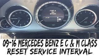 20092016 Mercedes Benz Reset Service Interval E350 C Class M Class E Class [upl. by Nosneb]