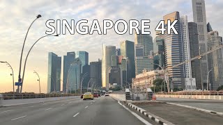 Singapore 4K  Driving Downtown  Morning Drive [upl. by Bartholomeus]