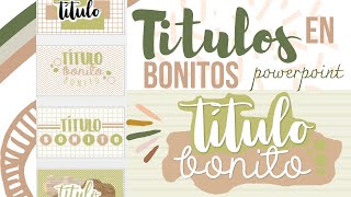 Títulos Bonitos en Powerpoint 💜✨ Fernanda [upl. by Doria]