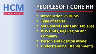 HR Fundamentals  Part 1  PeopleSoft Core HR [upl. by Lael]