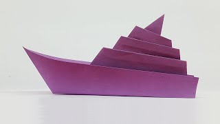 Paper Ship Making Origami Tutorial  How to Make a Paper Boat  Origami Boat [upl. by Bijan473]