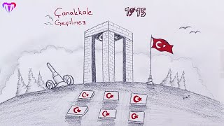 ÇANAKKALE ŞEHİTLER ANITI ÇİZİMİ ANIT RESİMLERİ [upl. by Wallace420]