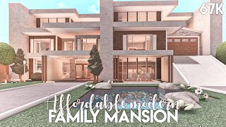 Affordable Modern Family Mansion  Bloxburg Build [upl. by Neeuq]