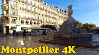 Montpellier France Walking tour 4K [upl. by Kerwon541]