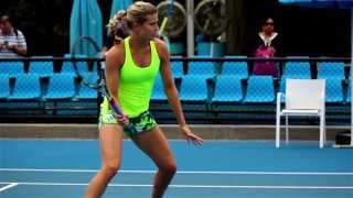 Eugenie Bouchard practice session  2014 Australian Open [upl. by Gal]