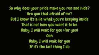 Elliott Yamin  Wait For You Lyrics HD [upl. by Atirahs]