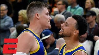 Jonas Jerebko’s lastsecond heroics carry the Warriors to victory vs Jazz  NBA Highlights [upl. by Eimorej643]