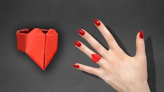 Origami Heart Ring  Instructions in English BR EasyOrigamiAndCrafts [upl. by Dianuj]