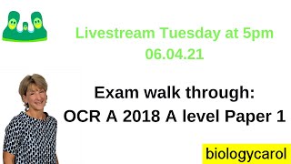 A level Biology OCR A Paper 1 2018 [upl. by Cynthia426]