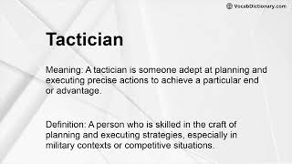 Tactician Meaning [upl. by Bortz26]