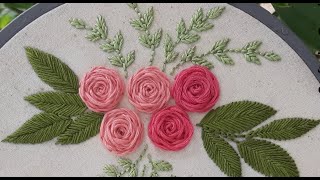 Stem Stitch Flower Rose Tutorial  Hand Embroidery Lesson 01 [upl. by Delogu]