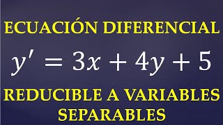 Ecuación Diferencial reducible a variables separables EJERCICIO 1 [upl. by Leahcimaj846]