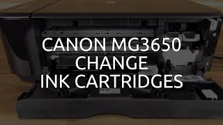 Canon MG3650 Change Ink Cartridges [upl. by Gassman521]