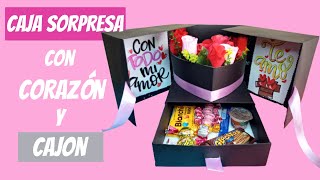 Gift Box  Caja sorpresa con cajon y corazon  DIY [upl. by Collyer703]