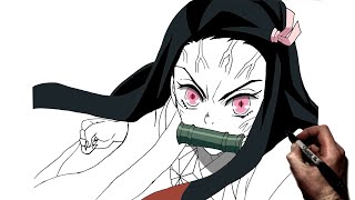 How To Draw Nezuko Demon  Step By Step  Demon Slayer Kimetsu No Yaiba [upl. by Darken]