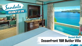 Sunset Bluff Honeymoon Oceanfront Butler Villa Suite BS  Sandals La Toc St Lucia  Tour amp Review 4K [upl. by Stearns]