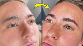 Brow Lamination tutorial for shaping coarse uneven eye brows [upl. by Ahseneuq440]