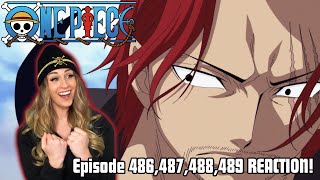 SHANKS ENDS THE WAR One Piece Episode 486 487 488 489 REACTION [upl. by Myrna]