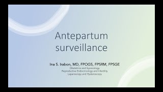 Antepartum fetal surveillance [upl. by Lincoln]