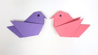 How to Make an Easy Origami Bird  DIY Paper Bird Tutorial [upl. by Ransome]