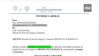 📄 MODELO DE INFORME LABORAL 2021 ✅ FÁCIL Y RÁPIDO [upl. by Yajeet921]