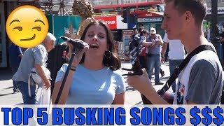 TOP 5 BUSKING SONGS TO MAKE MONEY [upl. by Yenahs]