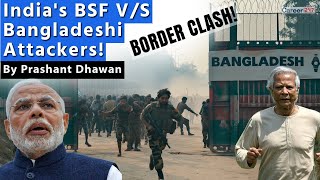 Sudden Clash at India Bangladesh Border  Indias BSF vs Bangladeshi Attackers [upl. by Tedmann]