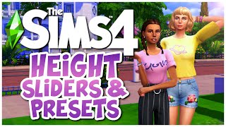 HEIGHT SLIDERS amp PRESETS  Mod Overview  The Sims 4 [upl. by Llemart]